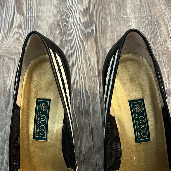 Vintage Gucci Classic Striped Woven Leather Pumps Size 36.5 - Picture 8 of 11